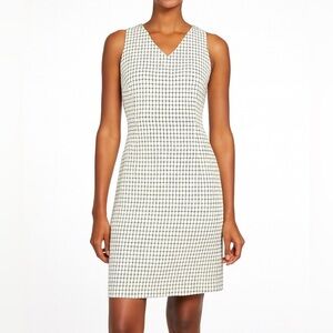 Akris Punto Cotton Grid Sheath Dress Sz 8